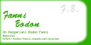 fanni bodon business card